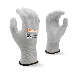 Gant en nylon gris ENTE SAFETY avec paume enduite de coton enduit de bleu gants smartphone en acrylique