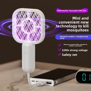 2026 New Electric Mosquito Swatter 2-in-1 Foldable Fly Swatter USB Rechargeable <b>Bug</b> <b>Zapper</b> with Purple Light Mosquito Trap - Product Image 3