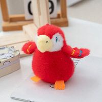 Mini Peluches Réalistes Animaux Sauvages : Porte-clés Oiseaux (Petit Moineau, Toucan, Perroquet, Pécanine)