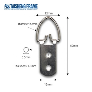 Herrajes Resistentes para Marcos <span class=keywords><strong>de</strong></span> <span class=keywords><strong>Fotos</strong></span>, Gancho <span class=keywords><strong>de</strong></span> Metal Plateado con Doble Orificio, Anillo en D para Colgar Cuadros, Decoración <span class=keywords><strong>de</strong></span> Pared, Arte - Product Image 2