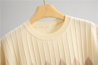 Ensemble coordonné en tricot pour femme, style luxe discret, pull sans manches côtelé et pantalon palazzo, collection boutique été