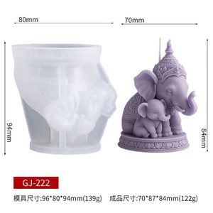KK1091 <strong>Elephant</strong> Silicone <strong>Candle</strong> Molds Southeast Style Gypsum Decorations Casting Mould DIY Aromatherapy <strong>Candle</strong> Making - Product Image 6