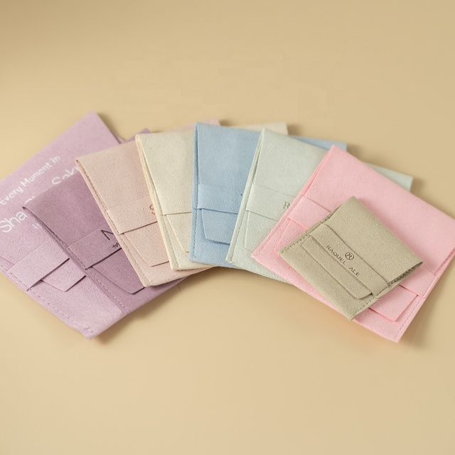 High Quality Packaging Eco Friendly Personalized Luxury Suede Microfiber Custom Velvet Jewelry Pouch