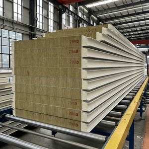 <span class=keywords><strong>Panneau</strong></span> sandwich en <span class=keywords><strong>laine</strong></span> <span class=keywords><strong>de</strong></span> <span class=keywords><strong>roche</strong></span> ignifuge en acier <span class=keywords><strong>de</strong></span> haute qualité pour la conception industrielle <span class=keywords><strong>de</strong></span> toit d'atelier-Vente en gros directe d'usine - Product Image 1