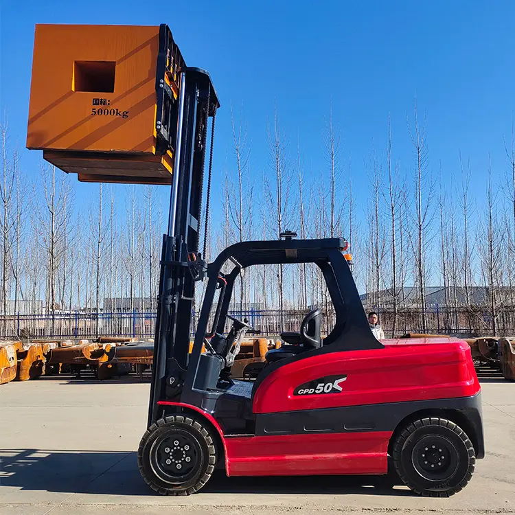 Chariot élévateur électrique de 4 pouces, batterie d'entretien de 5 tonnes, vente en gros