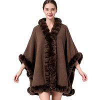 Châle en fausse fourrure pour femme, châle d'hiver haut de gamme, nouvelle arrivée, châle en fausse fourrure de lapin noir, écharpe en polyester