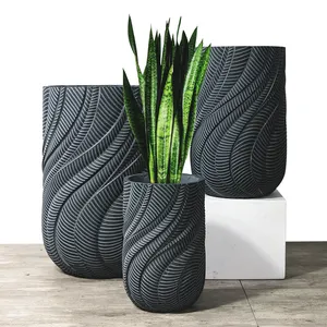 Luxury Plant Pot Clay Planters Tall Fiber Flower Pots Planters Home Decoration Pots For Plants