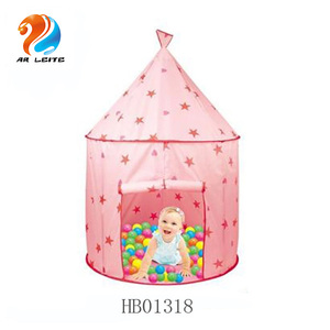 Tente de jeu de château de princesse rose Tente de jouet pop-up pliable conçue à la mode avec des boules en polyester Jouet de sport élégant - Product Image 4