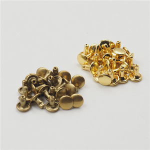 4mm 5mm 6mm 8mm 9mm 10mm 12mm <span class=keywords><strong>Rivet</strong></span> à double capuchon en laiton massif <span class=keywords><strong>couleur</strong></span> or pour cuir - Product Image 6
