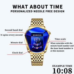 BINBOND Men Popular Fashion Motorcycle Concept Luminous Steel Band Mesh Watch Touch <b>Screen</b> Black Technology Watch - Product Image 2