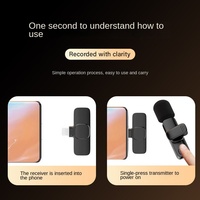 Mini Microphone Ultra-Low Delay 2.4G pour iPhone Android Cross-Border Wireless pour Bluetooth Collar Clip Lavalier Microphone