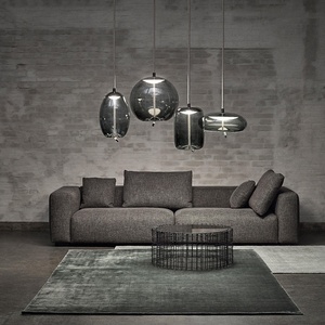 Lámpara de techo nórdica personalizada <span class=keywords><strong>para</strong></span> <span class=keywords><strong>escaleras</strong></span> de hotel, candelabros led de cristal de humo negro moderno de lujo <span class=keywords><strong>para</strong></span> dormitorio y cocina - Product Image 5