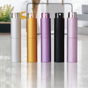 <span class=keywords><strong>Atomizador</strong></span> de Perfume Recargable de Vidrio Mate Dorado y Negro de 8 ml y 10 ml, Botella de Metal de Aluminio con Bomba de Pulverización - Product Image 3