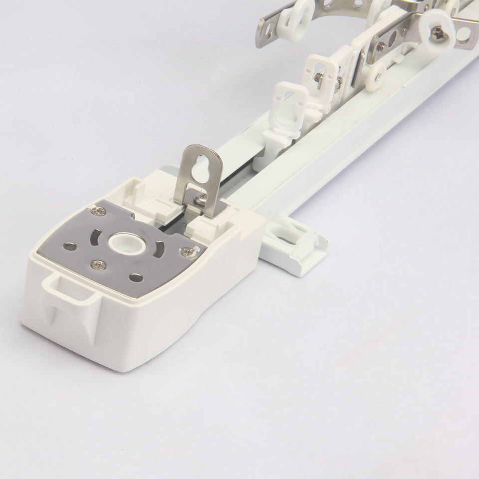 Smart Motorized Ripple Fold Electric Metal Iron Curtain Track System ...