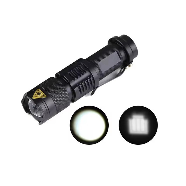 High Quality Strong Bright Handheld 3W LED Tactical Zoom Hunting Mini Flashlight Small Torch Light