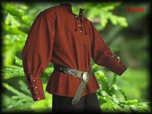Disfraz de pirata medieval para <span class=keywords><strong>hombre</strong></span>, blusa de vendaje Vintage, camisa de puño ancho escocés mercenario, Top de manga larga - Product Image 5