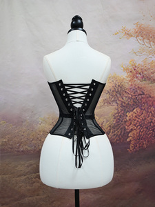 Haut corset structuré sans bretelles en maille transparente, coupe bustier élégante, pour séance photo et tenue de soirée gothique - Product Image 3
