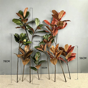 Ramo di <span class=keywords><strong>Foglie</strong></span> di Magnolia Artificiale L680, Verde Autunnale con Tocco Realistico, per Matrimoni, Ringraziamento e Decorazioni Domestiche - Product Image 6