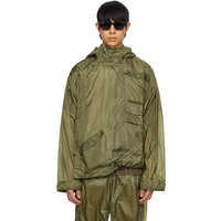 Veste à capuche à cordon élastique en nylon pour hommes coupe-vent semi-transparent pour le printemps