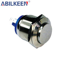 Interrupteur à bouton-poussoir momentané en métal 1NO/1NC étanche IP65 19MM, 3A 250V, pour machines électriques industrielles, directement de l'usine