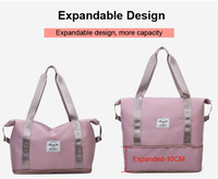 Nouveau design Sac de sport et de voyage étanche à double fond avec compartiment humide intégré, extensible, à fermeture éclair, pour la gym et l'entraînement