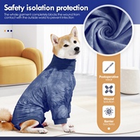 Combinaison de récupération post-stérilisation pour chien à quatre pattes en coton modal uni, respirante, anti-léchage, avec fermeture arrière à boutons-pression, XS-3XL