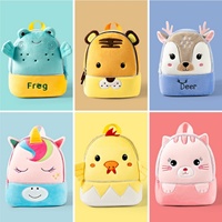 Sac à dos léger en peluche douce pour enfants, motif animaux de dessin animé, avec fermeture éclair, ventilé et lavable, pour bébés, garçons et filles