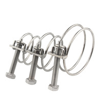 Factory Galvanized Iron or SS201/304 Car Radiator Double Wire Hose Clamp Tube Clip Adjustable Torsion Spring Wire Screw Bolt