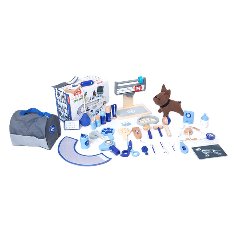 Деревянная игрушка-врач для домашних питомцев, игровой домик для ролевых игр для детей 3 лет, деревянная коробка для лекарств