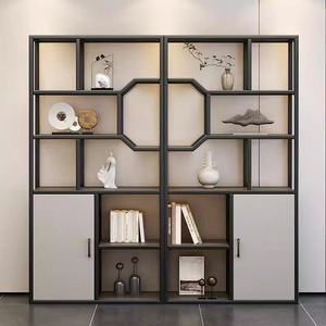 Modern Minimalist Metal Display Shelf <b>Light</b> Luxury Floor Standing Storage <b>Tea</b> Rack Wine Cabinet Living Room Partition - Product Image 3