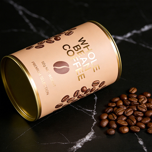 Emballage en baril en papier écologique, recyclable et compostable en vrac avec estampage évanescent <span class=keywords><strong>pour</strong></span> grains de café biologiques de spécialité - Product Image 1