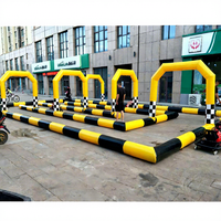 Piste de course fête voiture de course jeu gonflable piste d'air gonflable Go Kart piste de voiture pour carnaval Sport de plein air unisexe