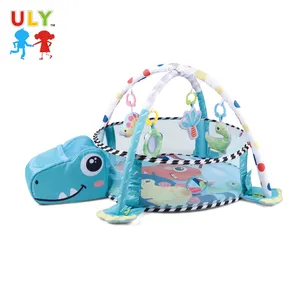 ULY Dinosaur Ball Pool Crawling Sitting Fence Pillow 3 In 1 Toys Baby Gym Activity Play Mat With 5 Cm Ocean Balls