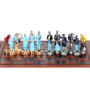 اللون المعدني الحرب الأهلية موضوع المعادن قطع الشطرنج مجموعة
