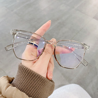 Lunettes anti-lumière bleue tendance 2026, grandes montures carrées, transparentes, en métal, pour femmes et hommes, protection oculaire pour ordinateur