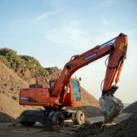 Excavadora de ruedas DOOSAN 150W de Corea, Deawoo DOOSAN DH 150W-7, excavadora de ruedas