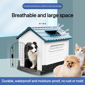 Perrera de plástico para perros, gran exterior, interior, con techo, tragaluz, impermeable, casa para mascotas, CASA PARA GATOS con inodoro - Product Image 3