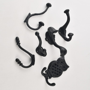 Cast Iron Wall Hooks Black Animal Shape Coat Rack Wall Mounted Durable Entryway Key Hanger <b>Wardrobe</b> Use - Product Image 3