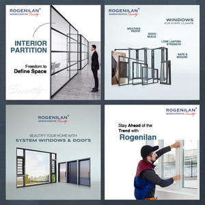 Fenêtres à battants en aluminium Rogenilan Villas Homes <span class=keywords><strong>avec</strong></span> isolation extérieure personnalisée, verre Low-e et moustiquaire - Product Image 4