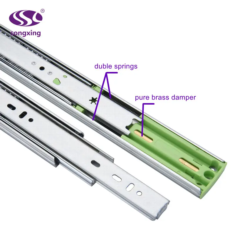 35 mm & 45 mm רך לסגור מלא סיומת מגירה רץ כבד החובה ריהוט מגירת שקופיות