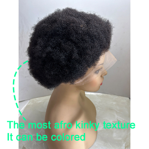 Peluca de Encaje Completo de Cabello Humano Afro Rizado - Negro Natural, Densidad 150%, Transpirable y Ajustable para Mujeres - Product Image 6