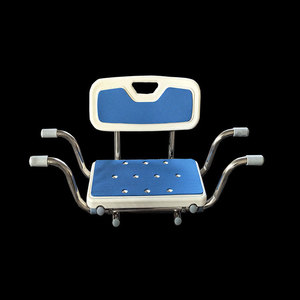Tabouret de bain en acier inoxydable avec dossier, chaise de douche antidérapante pour baignoire, largeur 57-80 cm, design moderne blanc - Product Image 2