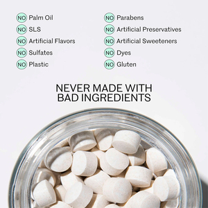 Good Performance <strong>Denture</strong> Cleaning and Whitening Effectively Strengthen Teeth Custom Travel Size 124 Bits <strong>Toothpaste</strong> Tablets - Product Image 2