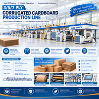 Ligne de production de carton ondulé haute efficacité et hautement automatisée 3/5/7 plis, vitesse 200-300 m/min pour atelier de fabrication de boîtes en carton