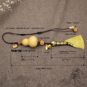 Pendentif gourde <span class=keywords><strong>balai</strong></span> or de Style chinois créatif gourde naturelle lanière de rétroviseur de voiture nouveauté pendentif de voiture cadeau - Product Image 3