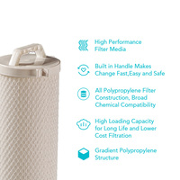 Cartouches filtrantes à membrane plissée en PP micron de 40 pouces à haut débit (500 L/heure) pour la dessalement de l'eau de mer