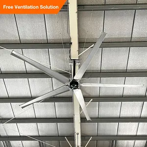 DAWANG FAN Natural Cool Air Ventilation Pmsm Big Widely Used Aluminum Alloy Warehouse Industrial Ceiling 18ft 5m hvls fan
