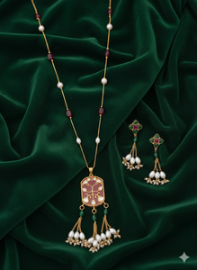 Ensemble de pendentifs de créateur en or poli de haute qualité, bijoux anciens, collier ethnique pour femmes, style traditionnel élégant, à porter pour les fêtes - Product Image 4