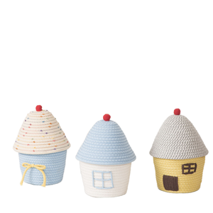 Paniers de rangement pliables multifonctionnels faits à la main en corde de coton tressée, créatifs, mignons, écologiques, durables et adaptés aux aliments - Product Image 1