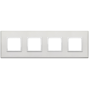 8M <b>Plate</b> 2+2+2+2 Int71 Silver Wall <b>Switches</b> 31mm Length 9.7mm Width 1.7mm Height - Product Image 1